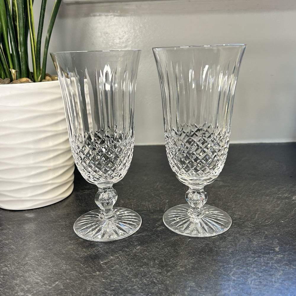 2- Tiffin-Franciscan Regent Crystal Iced Tea Stemmed Glass 6 5/8" EUC‎